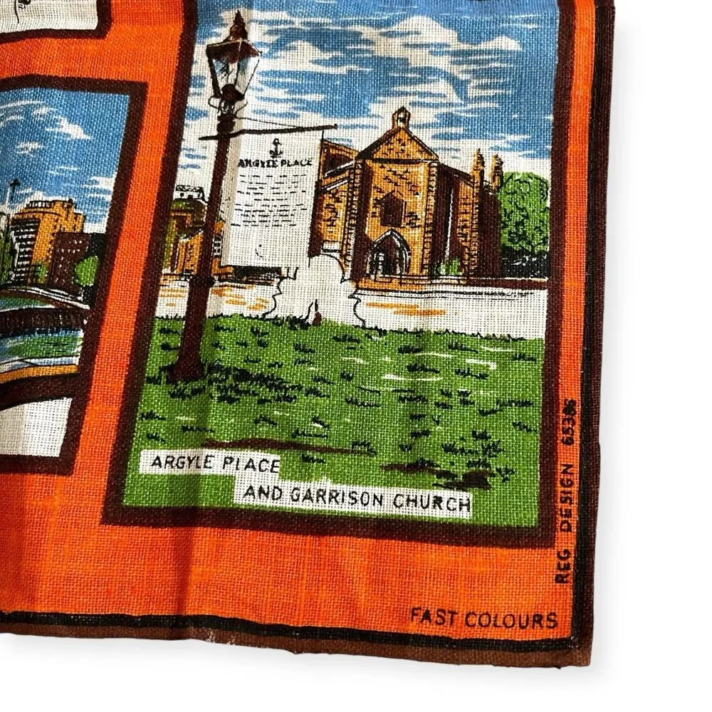 Vintage Kitchen Linen Tea Towel Sydney Australia Souvenir Historical Sites Heil